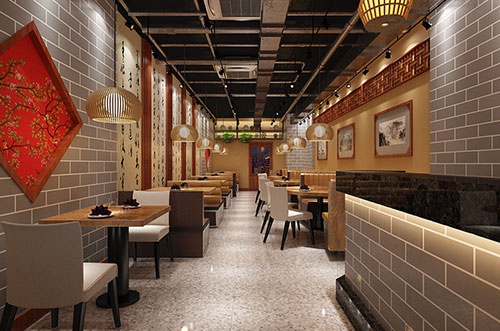 甘南传统中式餐厅餐馆装修设计效果图